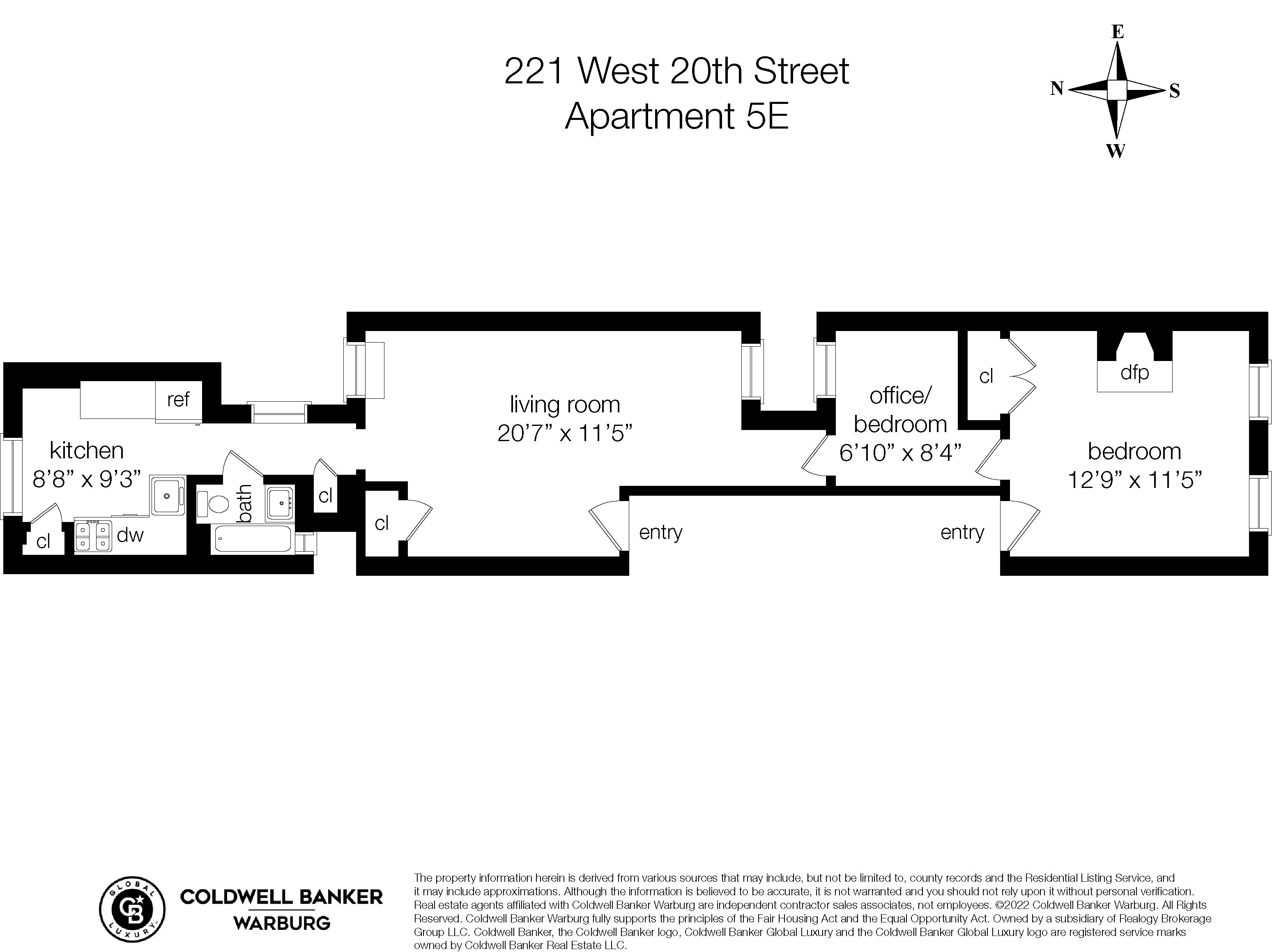 221 West 20th Street, Apt 5E, Chelsea, NY 10011 WR3969759 Coldwell