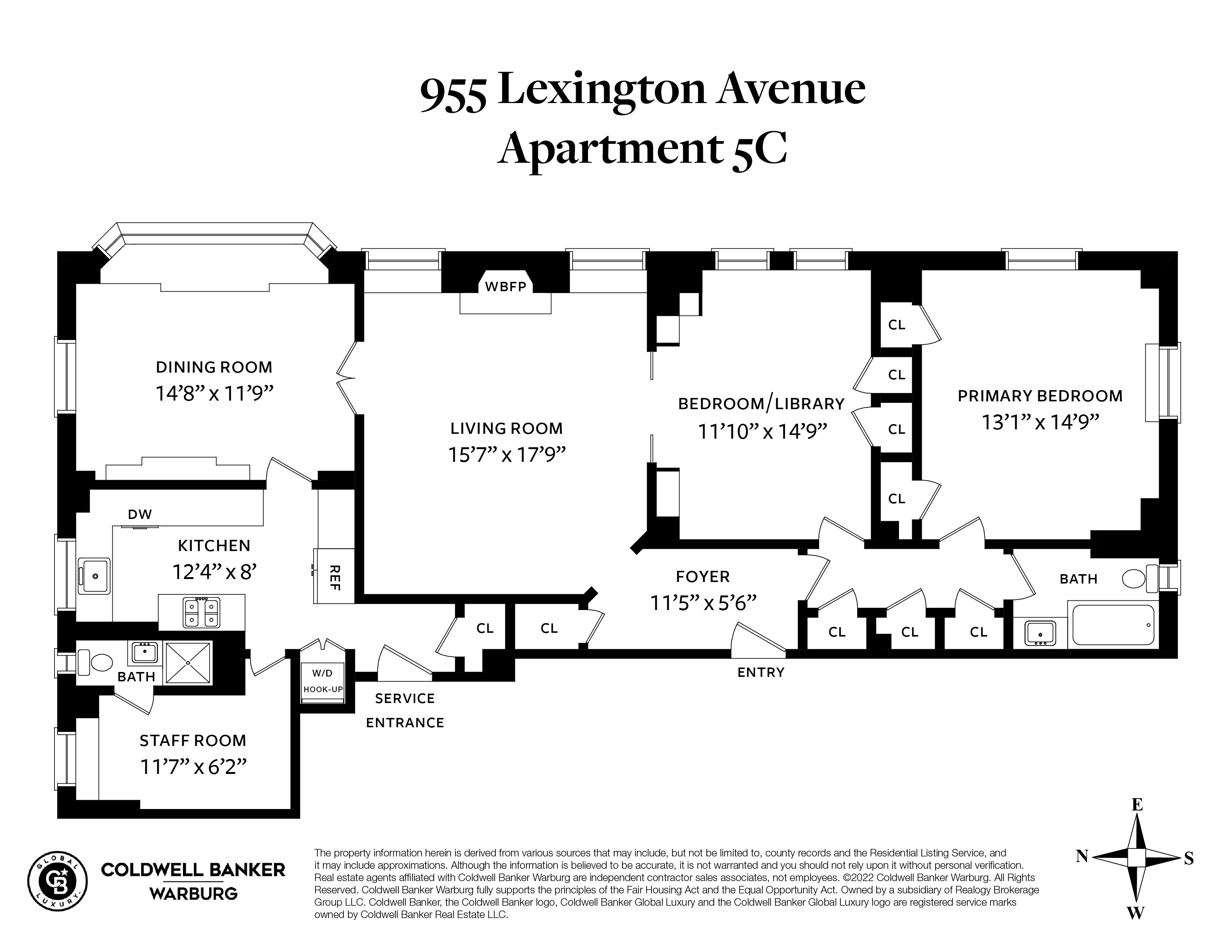 955 Lexington Avenue, Apt 5C, Lenox Hill, NY 10021 WR7582518